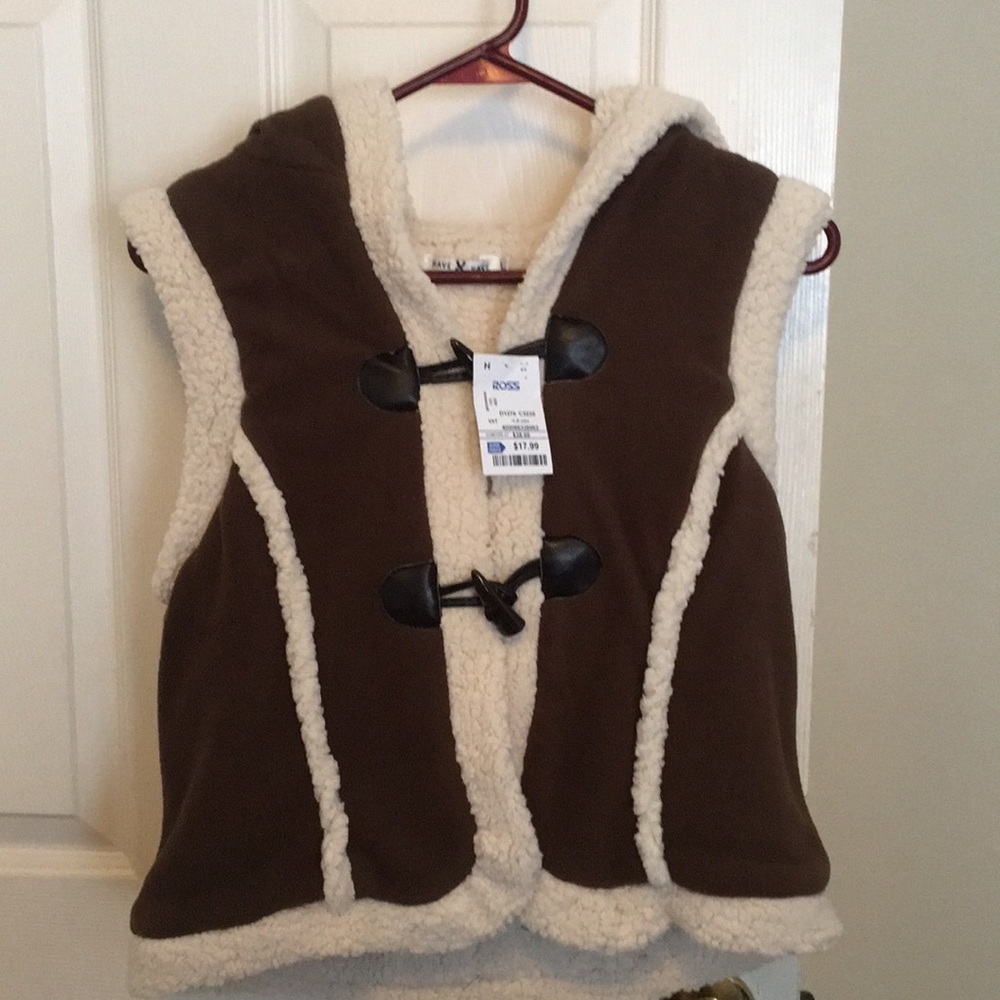 Children’s faux wool hoodie vest